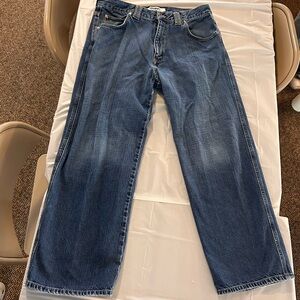 Mavi Jeans Mens 36x30 Blue Max Wide Full Boot Cut Dark Wash Baggy